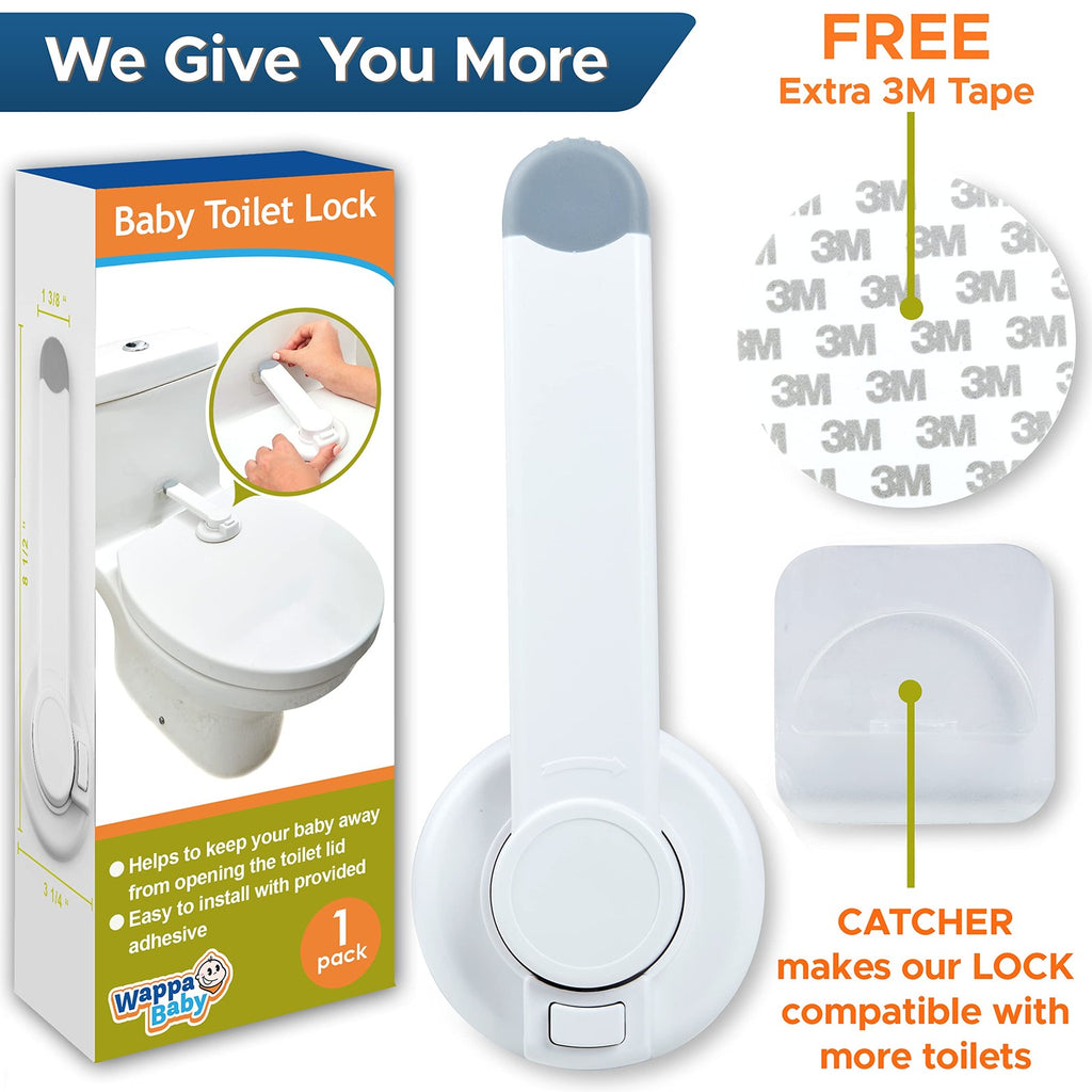 Wappa Baby Toilet Lid Lock Child Proof White 1 Pack No Tools Fits Most Toilets