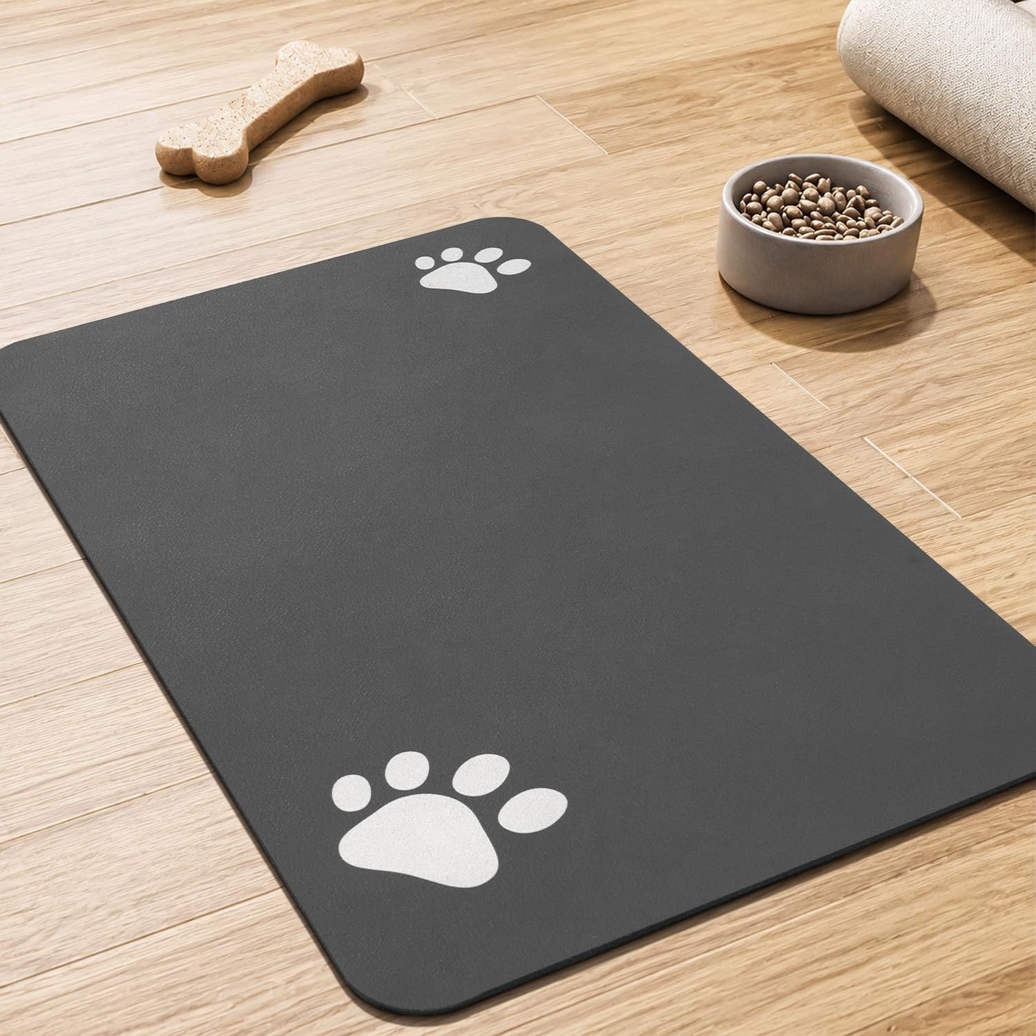 PADOOR Absorbent Pet Feeding Mat for Dog Food Water Bowl Quick Dry Easy Clean