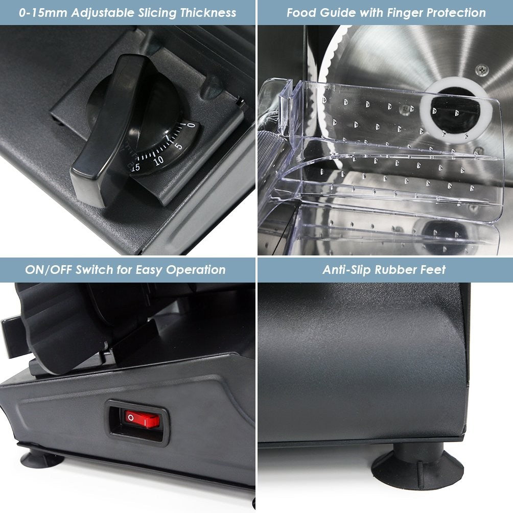 Elite Gourmet EMT-625B Ultimate Precision Electric Deli Food Meat Slicer