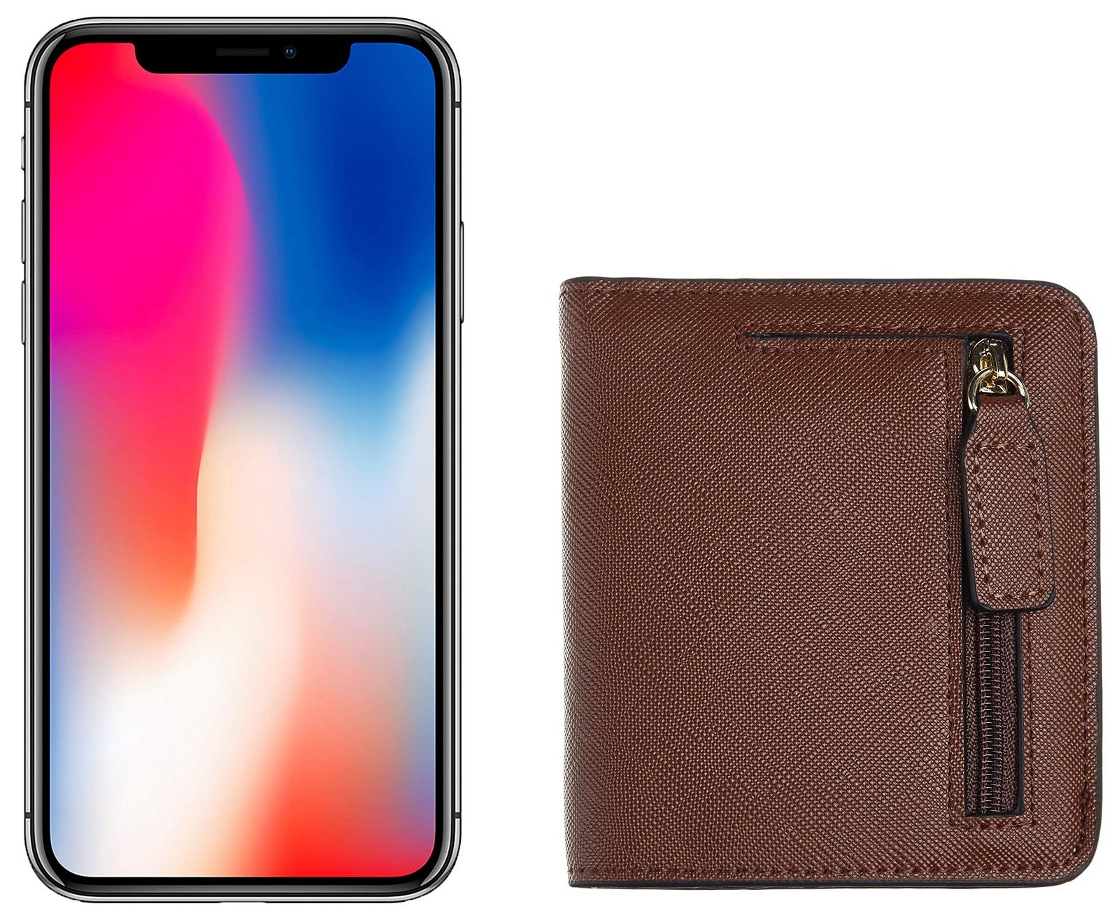 Toughergun Slim RFID Leather Wallet for Women Compact Bifold ID Coin Zipper